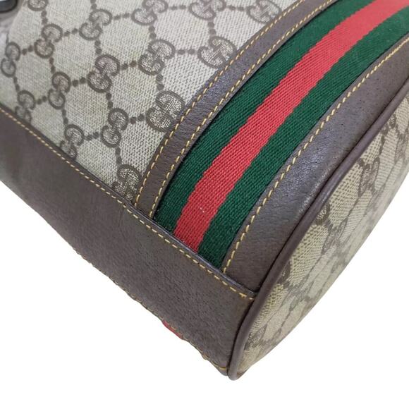 Vintage Gucci Monogram Bucket Bag with Web Stripe – Brown - Picture 11 of 14